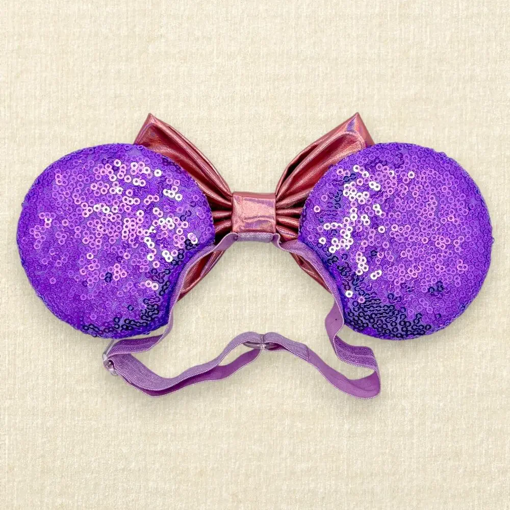 Elastic Lavender Ghost Minnie Ears | Disney-Inspired Halloween Mouse Ears